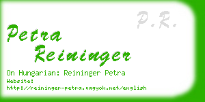 petra reininger business card